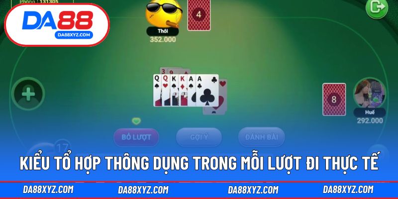 Kiểu tổ hợp thông dụng trong mỗi lượt đi thực tế